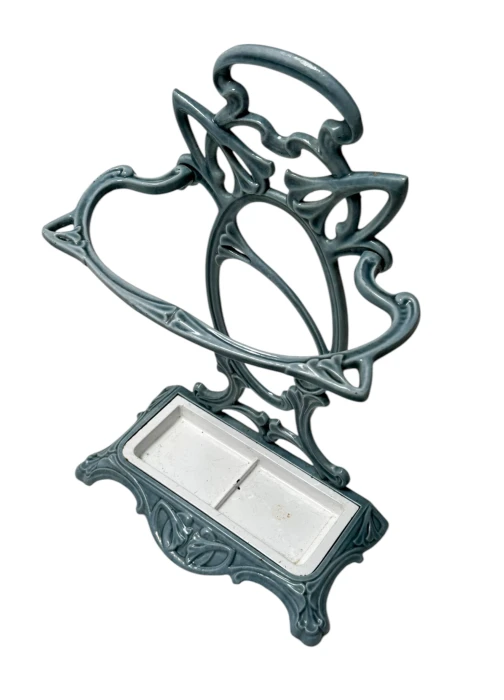 Art Nouveau Enameled Iron Umbrella Stand, 1900s